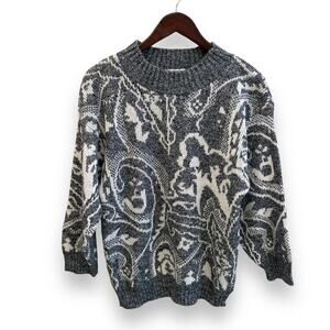 Vintage Knitted Geometric Granny Sweater Size Medium